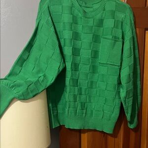 Green Checkered Sweater